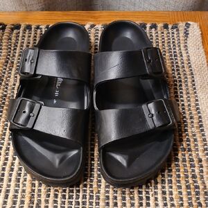 Birkenstock Arizona Essentials EVA Black Double Strap Slide Sandals